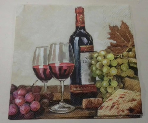 SERWETKA DODECOUPAGE, owoce, wino