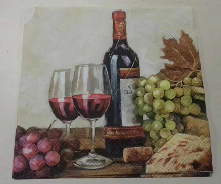 SERWETKA DODECOUPAGE, owoce, wino