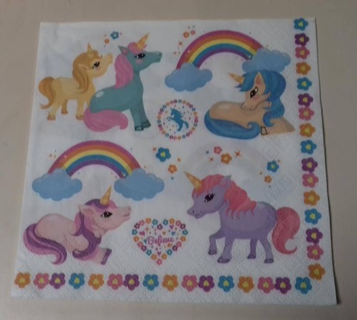 SERWETKA DODECOUPAGE, jednorożce, koniki pony