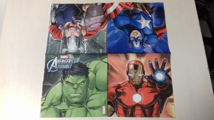 SERWETKA DODECOUPAGE, bajka,avengers, hulk, capitan america,Thor, Iron Man, Super bohaterowie