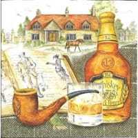 SERWETKA DODECOUPAGE, owoce, wino, fajka, koniak