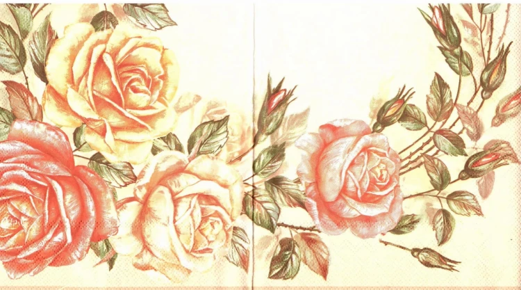 serwetka do decoupage, roże