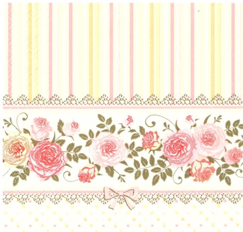 serwetka do decoupage, roże ,PASECZKI, PASKI
