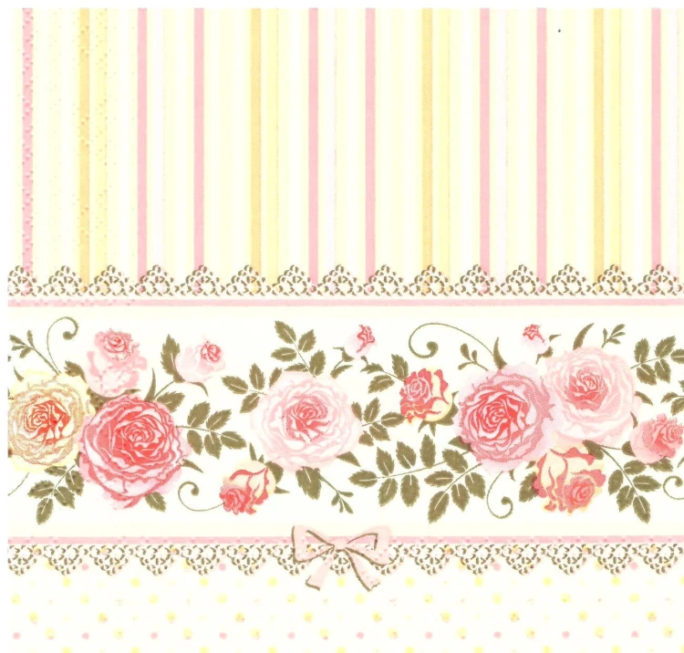 serwetka do decoupage, roże ,PASECZKI, PASKI