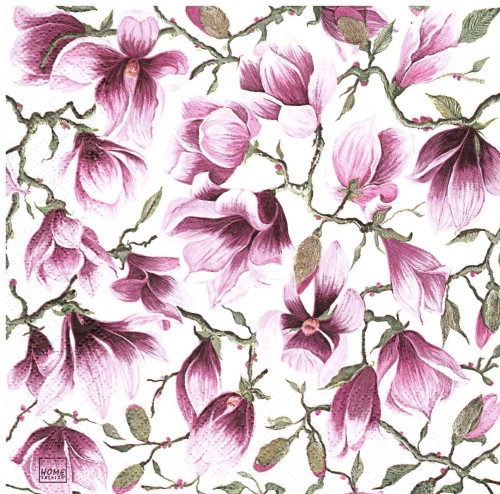 SERWETKA DO DECOUPAGE, KWIATY , MAGNOLIA