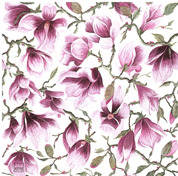 SERWETKA DO DECOUPAGE, KWIATY , MAGNOLIA