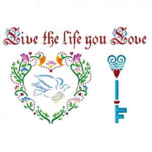 SZABLON STAMPERIA 21cm.x29,7cm. KSG222 SERCE KLUCZ