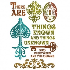 STAMPERIA SZABLON 21x29,7cm ANTYCZNE KLUCZE I NAPISY